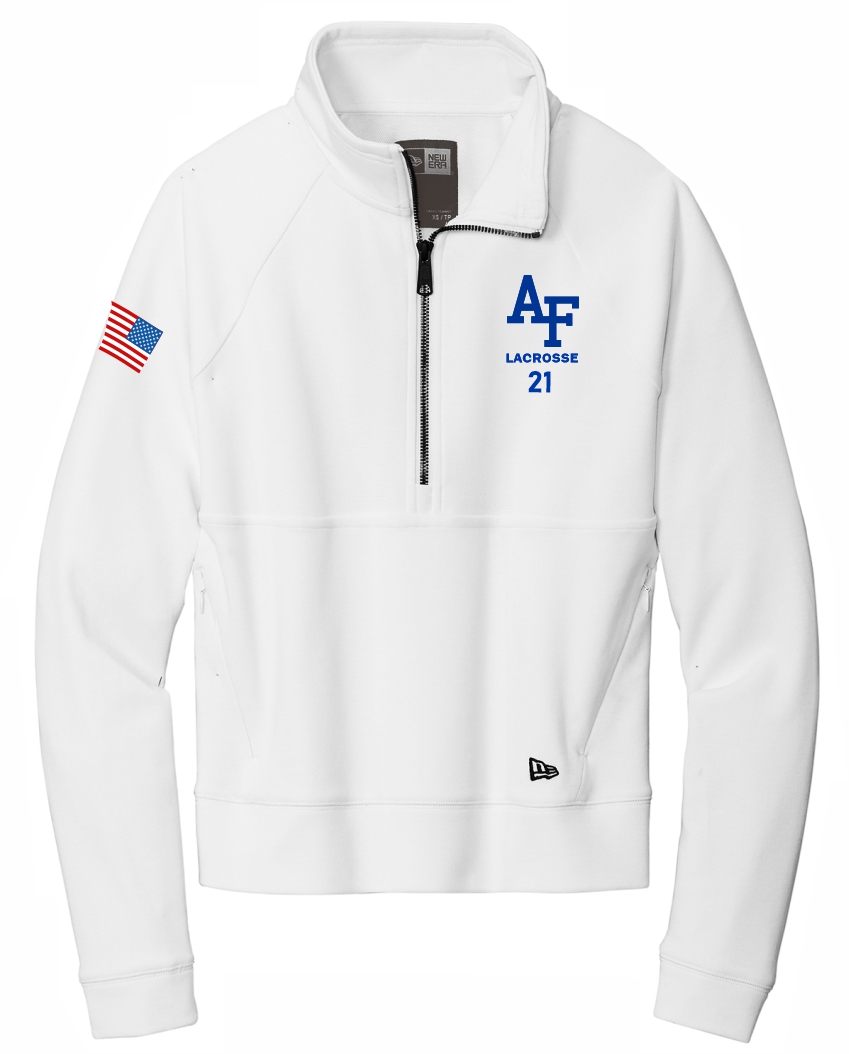 AF Logo New Era White Quarter-Zip Pullover