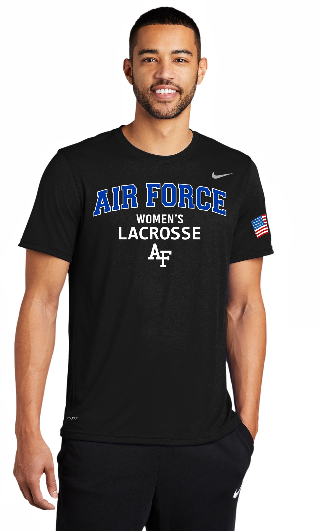 Nike Dri-FIT Cotton/Poly Tee Air Force Women's Lacrosse T-Shirts