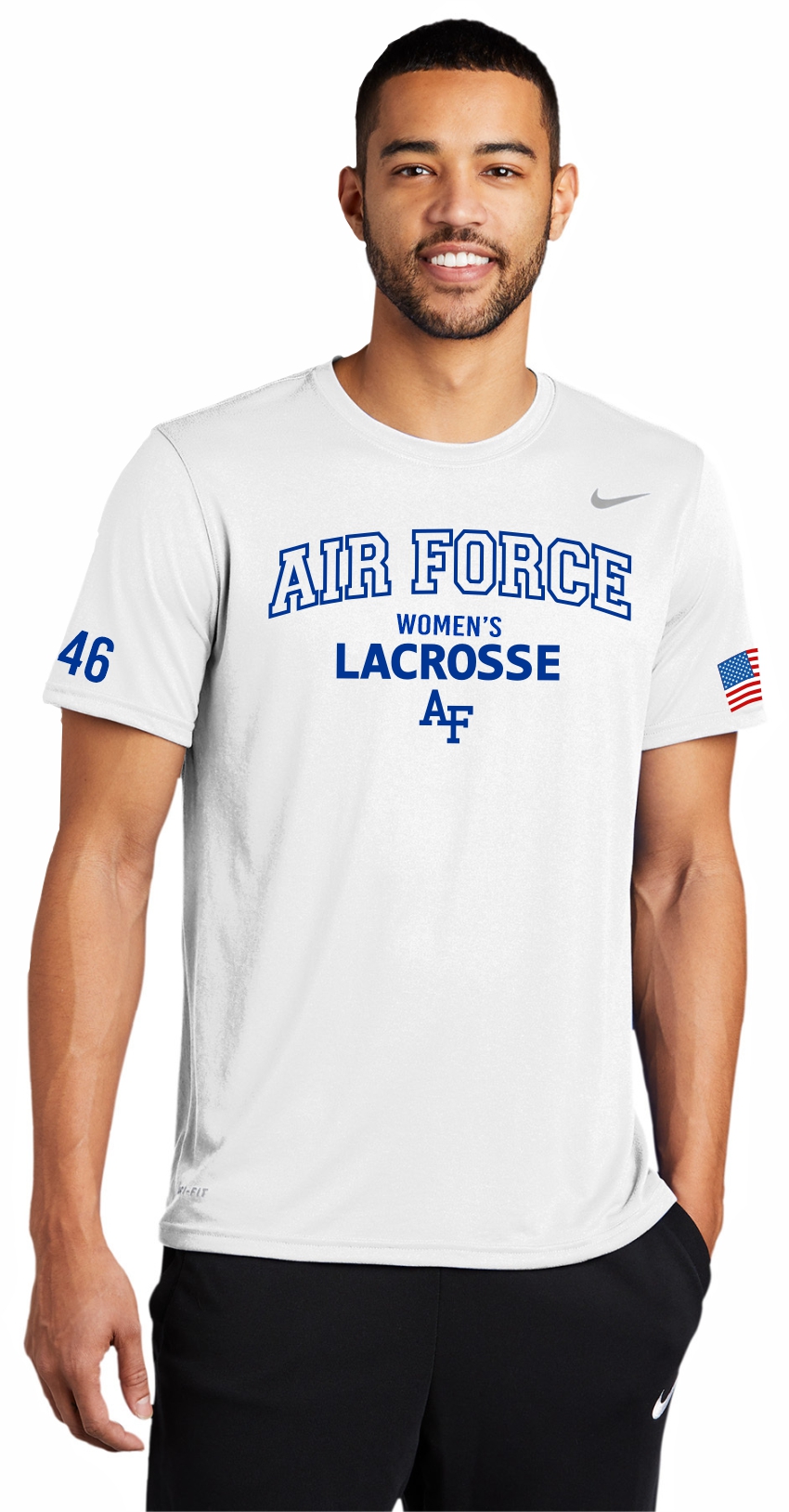 Nike Dri-FIT Cotton/Poly Tee Air Force Women's Lacrosse T-Shirts