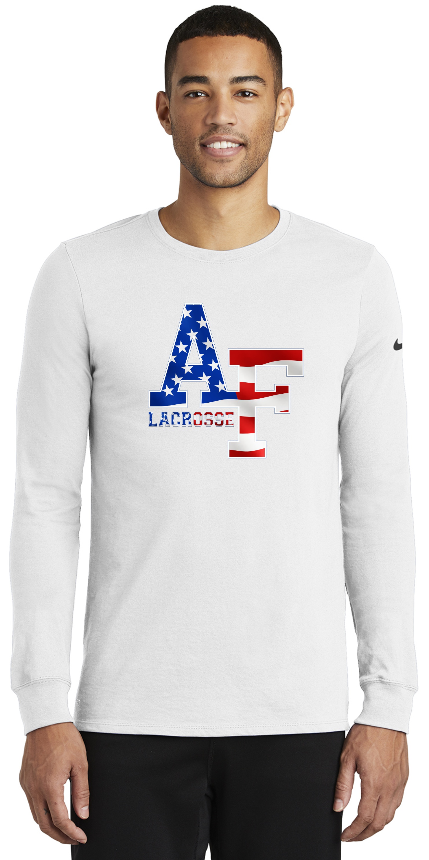 Nike Dri-FIT Cotton/Poly Tee Long Sleeve with AF Flag design