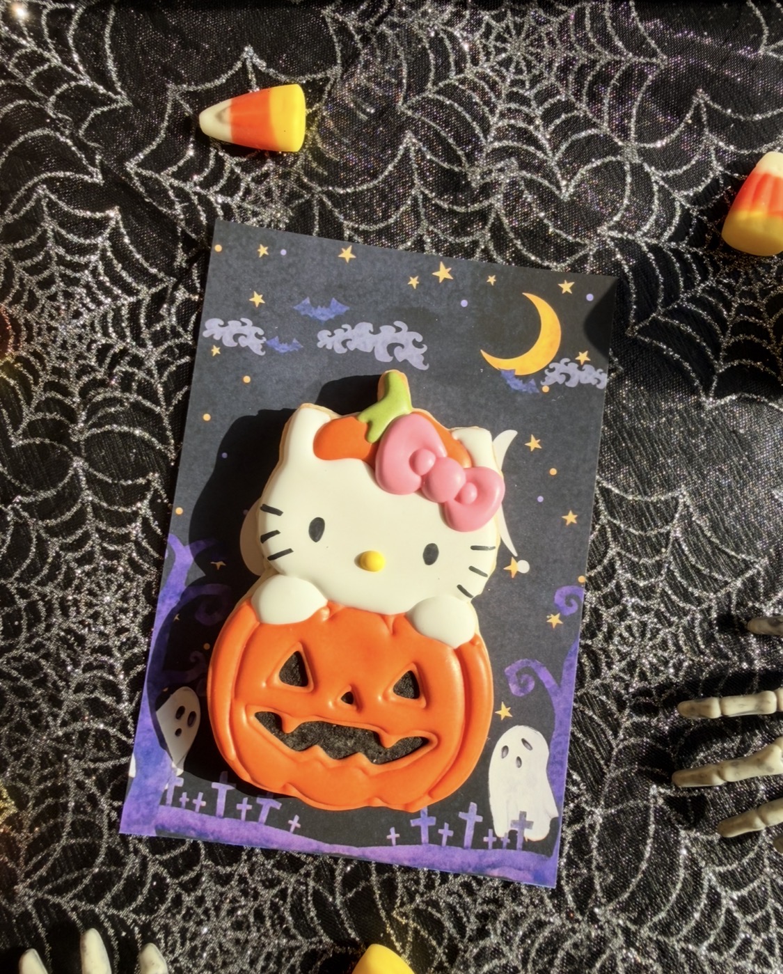 Hello Kitty Pumpkin Cookie Card