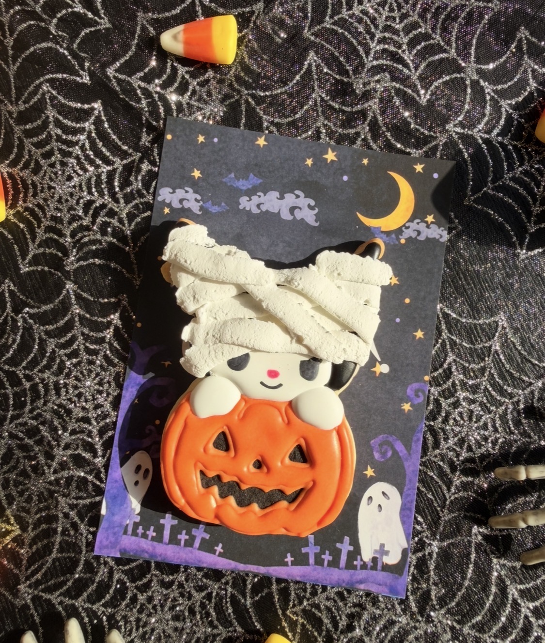 Mummy Kuromi Pumpkin Cookie Card