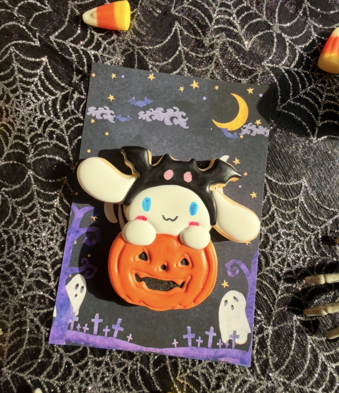 Bat Kuromi Pumpkin Cookie Card