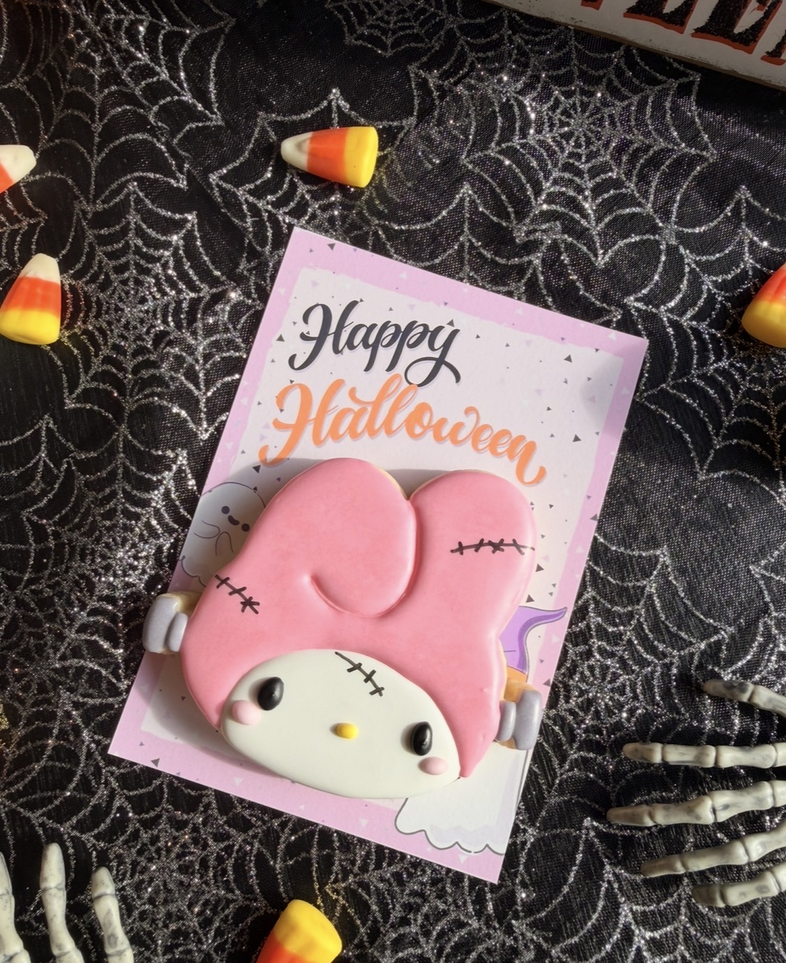 Spooky My Melody Halloween Cookie Card