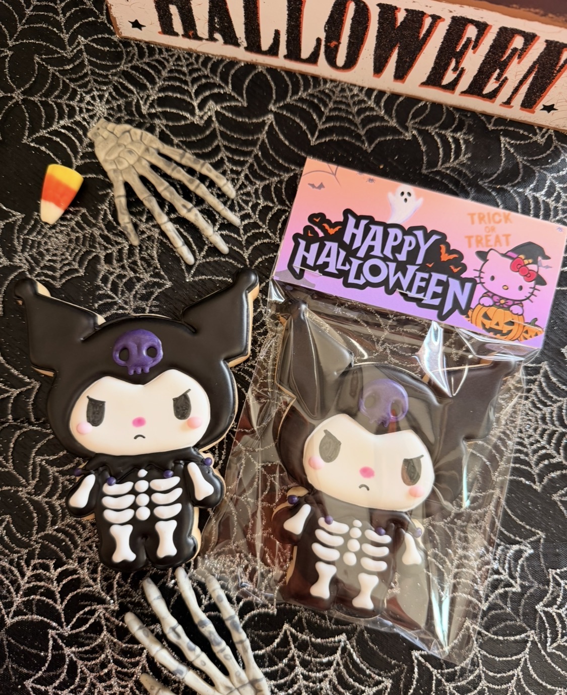 Skeleton Kuromi cookie