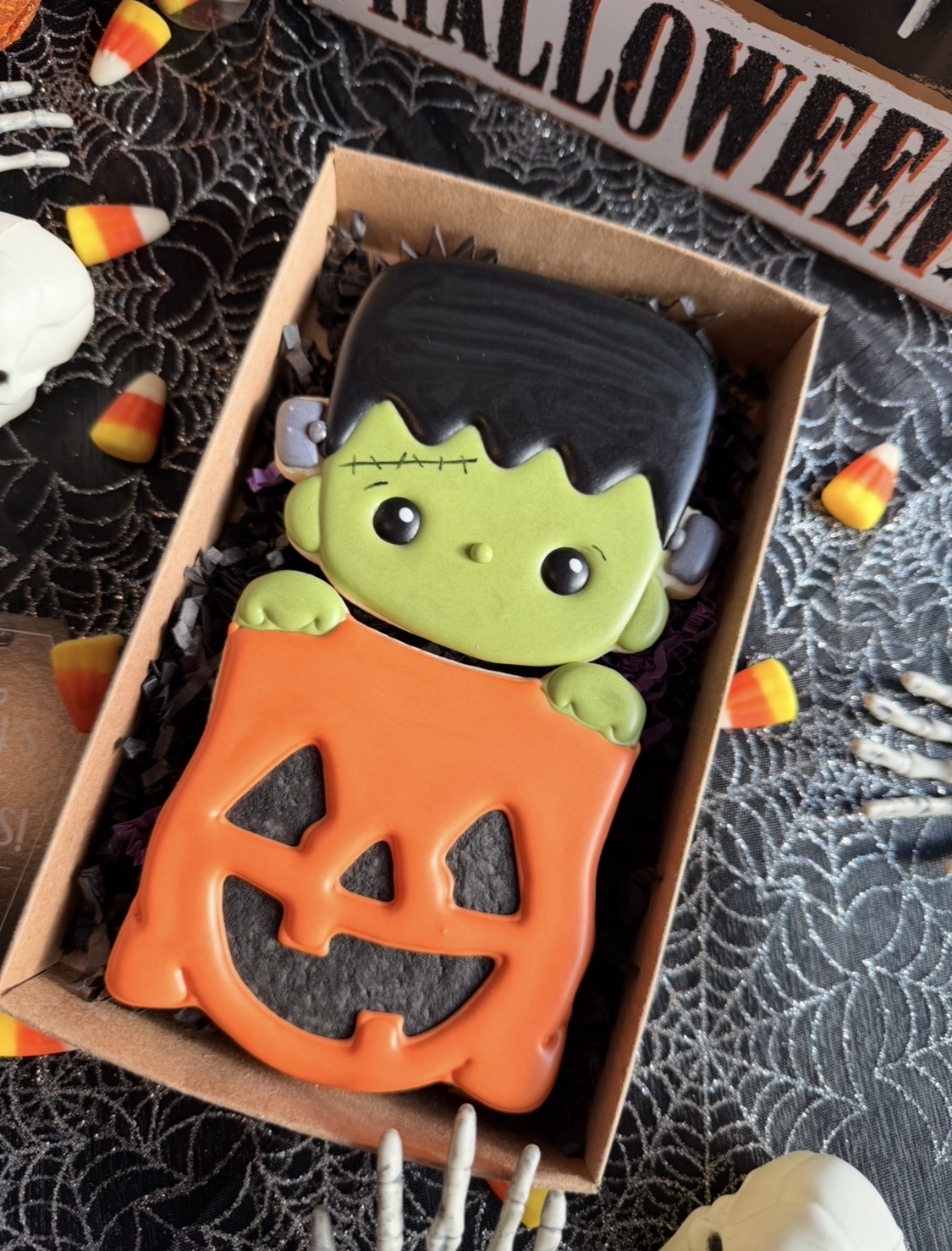 Little Frankenstein Trick or Treat Cookies