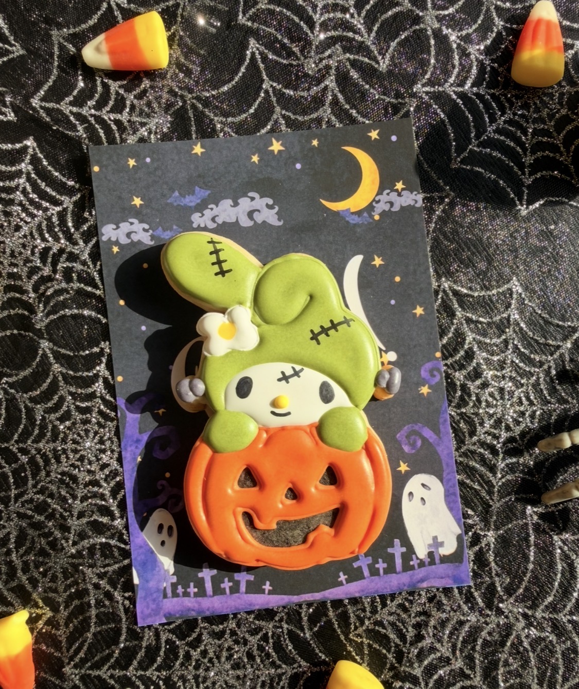 Frankenstein My Melody Pumpkin Cookie Card