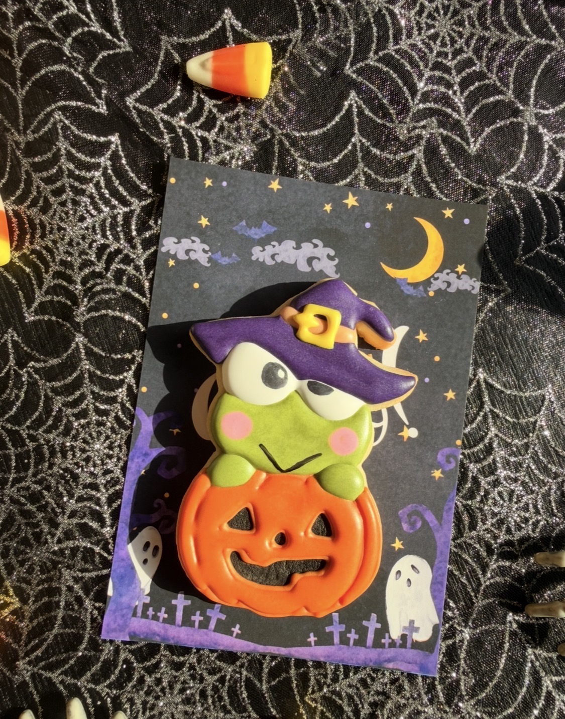 Keroppi Witch Pumpkin Cookie card