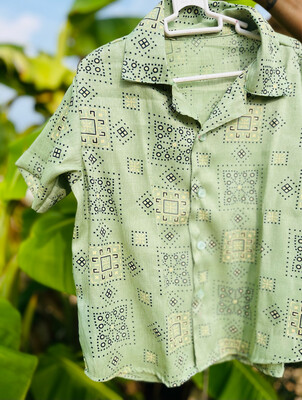 Vintage Patterned Short Sleeve Shirt