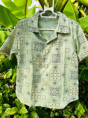 Vintage Patterned Short Sleeve Shirt