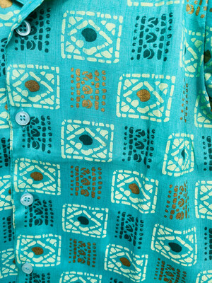 Turquoise patterned shirt