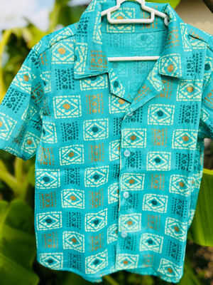 Turquoise patterned shirt