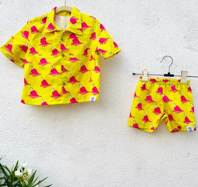 Kids' Yellow Shirt and Shorts Set