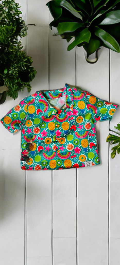 Vibrant Fruit Print Children's Clothing Set Unisex 