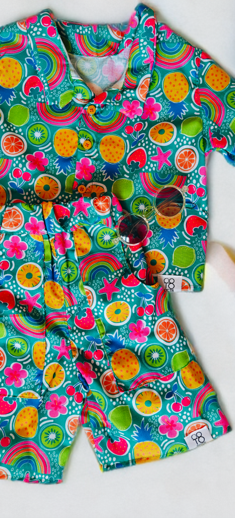 Vibrant Fruit Print Children's Clothing Set Unisex 