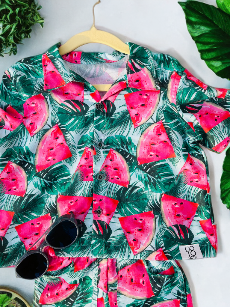 Watermelon Print Kids' Outfit -unisex