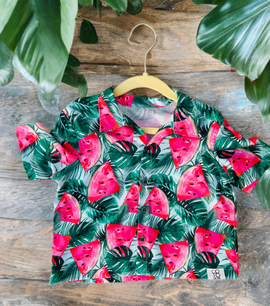 Watermelon Print Kids' Outfit -unisex