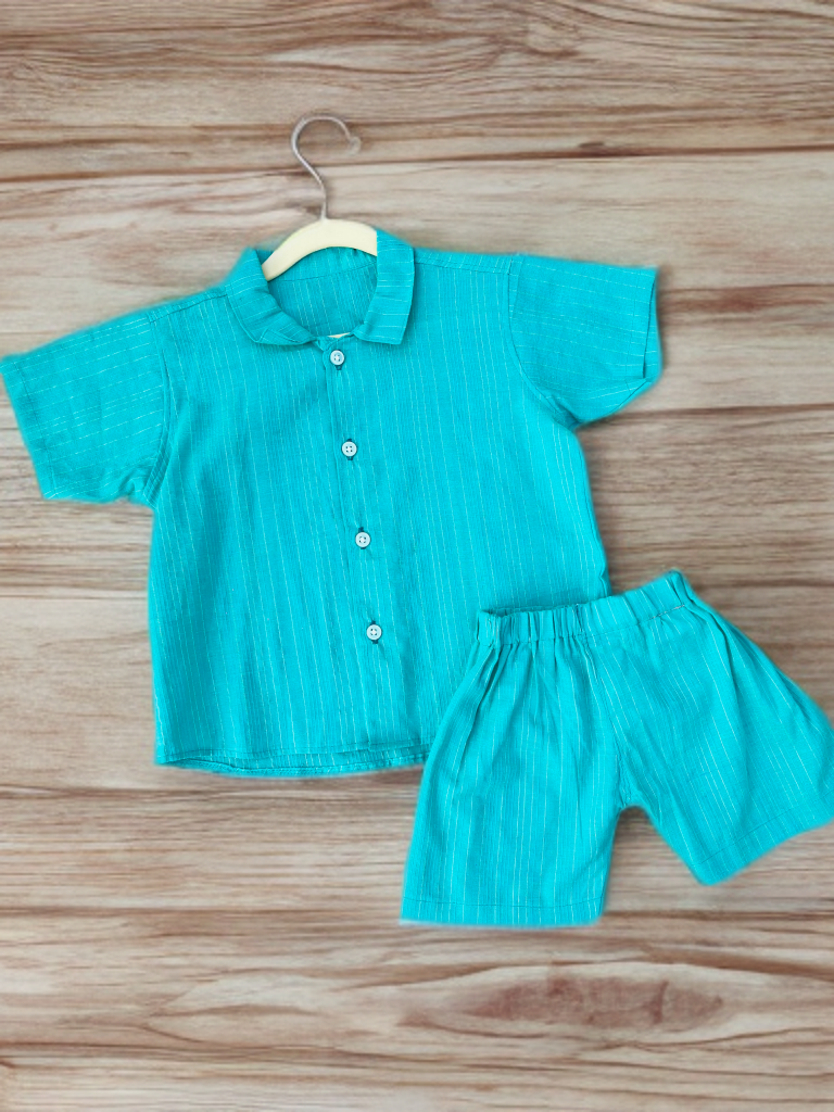 Kids cotton Shirt and Shorts Set