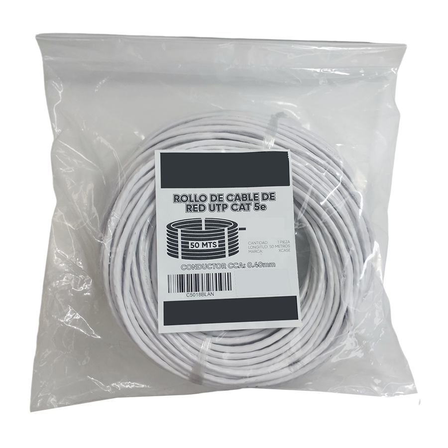 Tramo 50 metros Cable Utp Cat 5e 8 Hilos 0.40mm CCTV