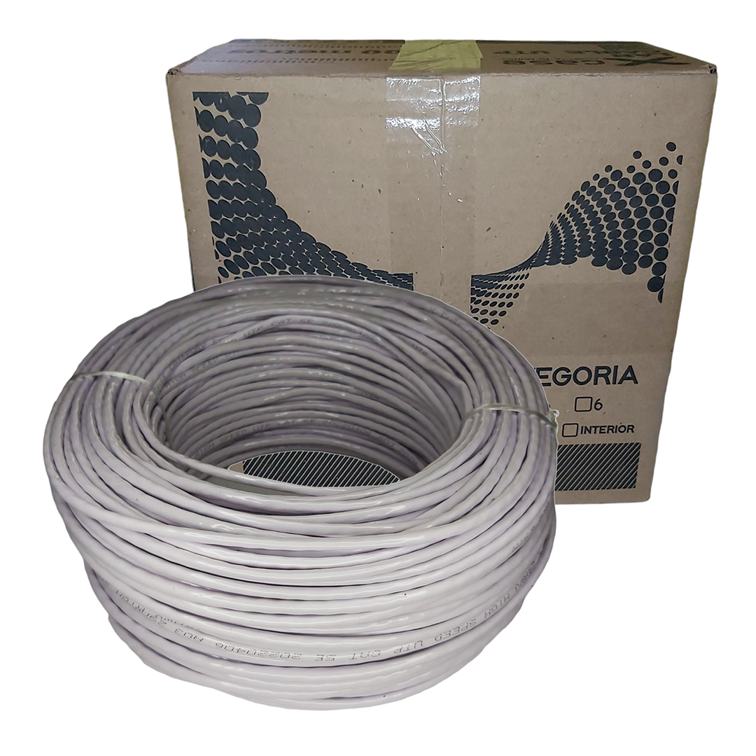 Bobina 100 Metros Cable Utp Cat 5e Blanca 8 Hilos 0.40mm CCTV