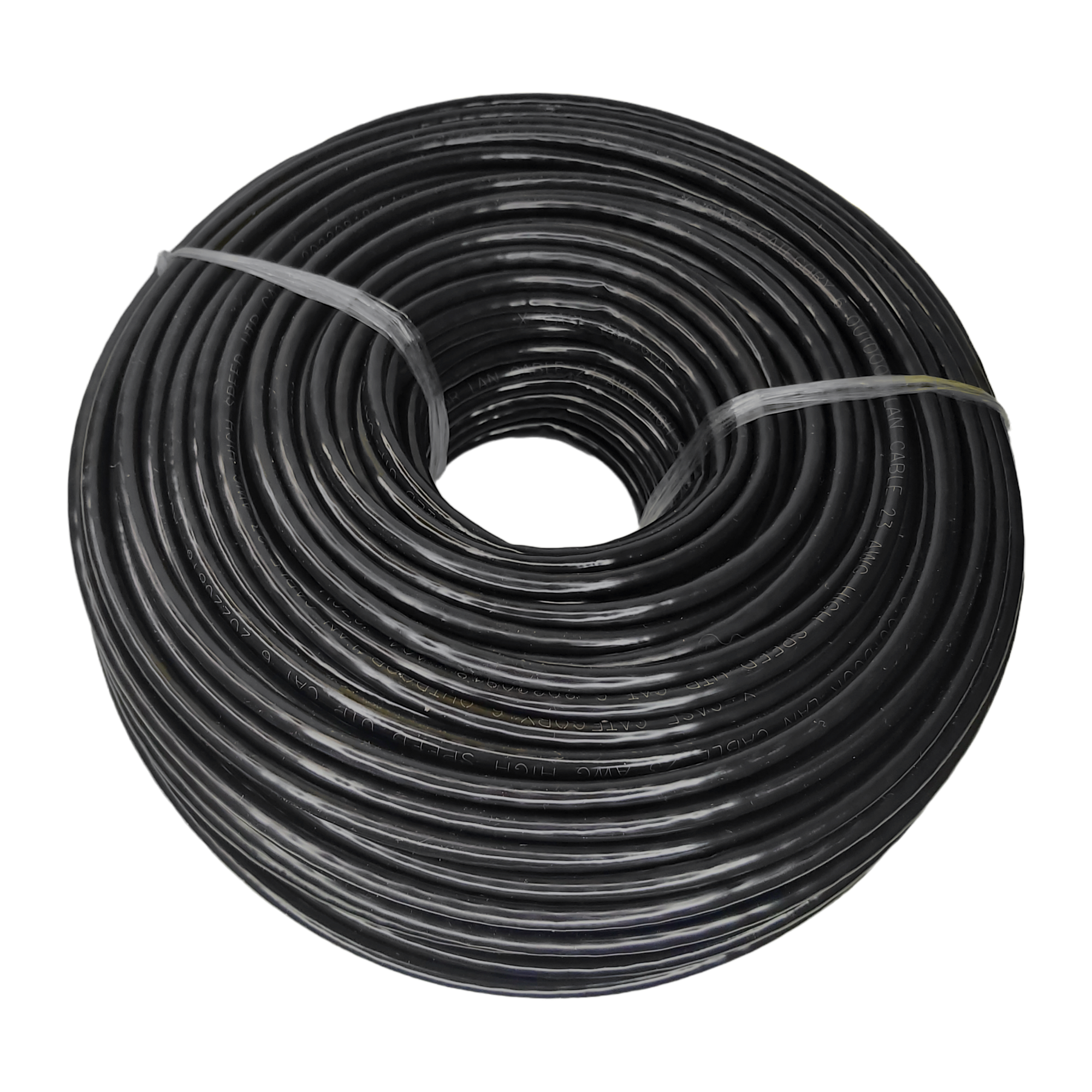 Bobina 100 Metros Cable UTP Cat 6 Exterior Doble Forro Negro 8 hilos
