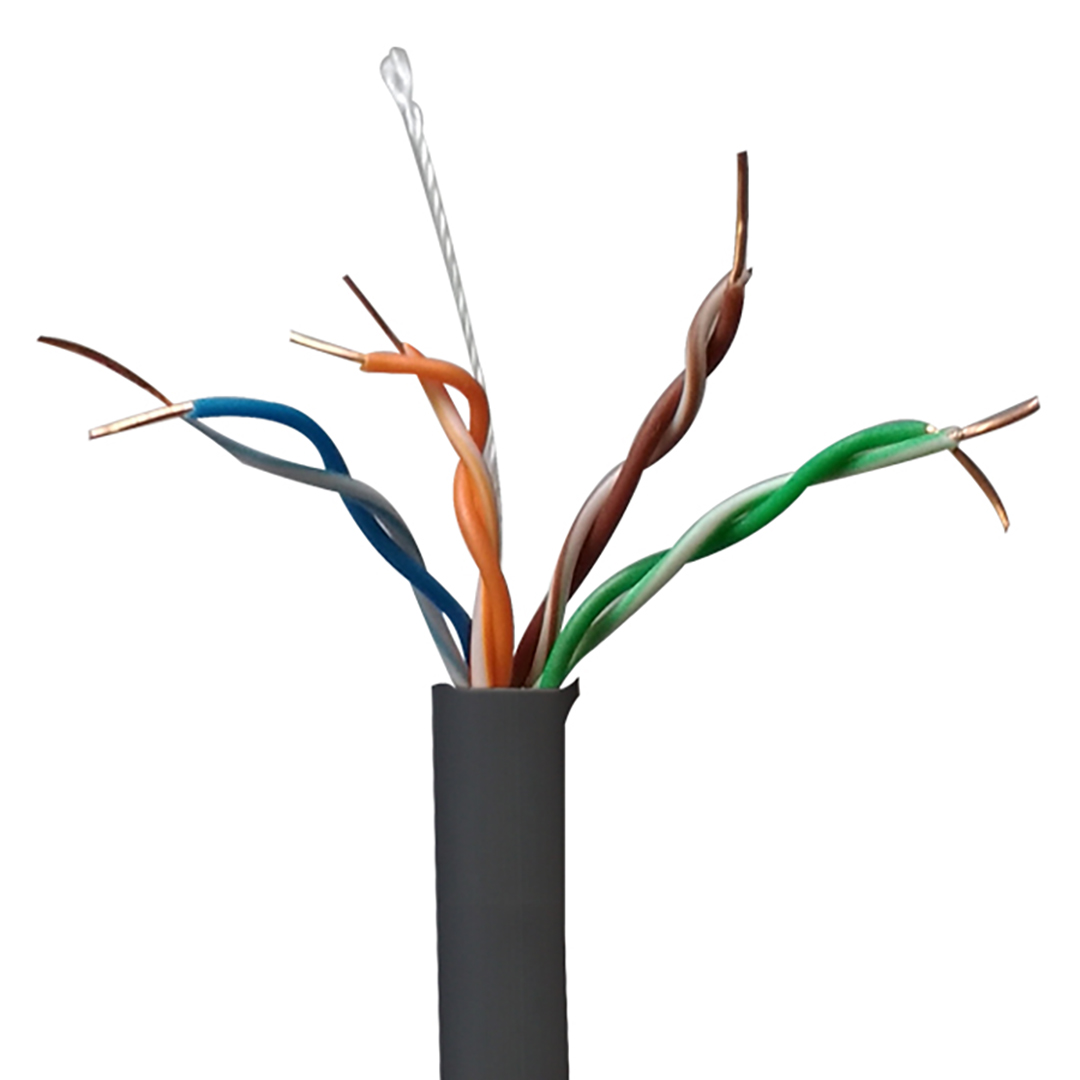 Bobina 305 Metros Cable Utp Cat 5e Gris 8 Hilos 0.50mm CCTV
