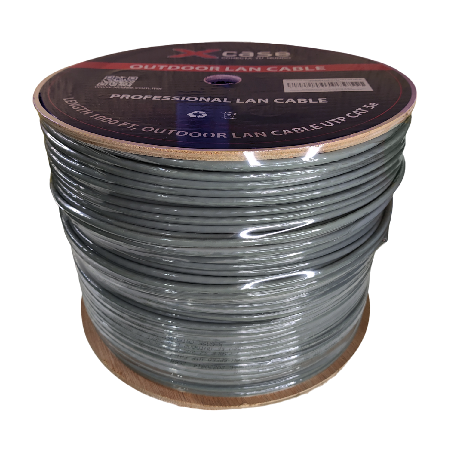 Bobina 305 Metros Cable Utp Cat 5e Exterior Doble Forro Gris 8 Hilos