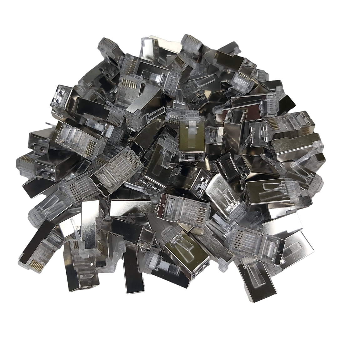 Plug Conector Rj45 FTP Cat 6 Blindado Bolsa 100 piezas