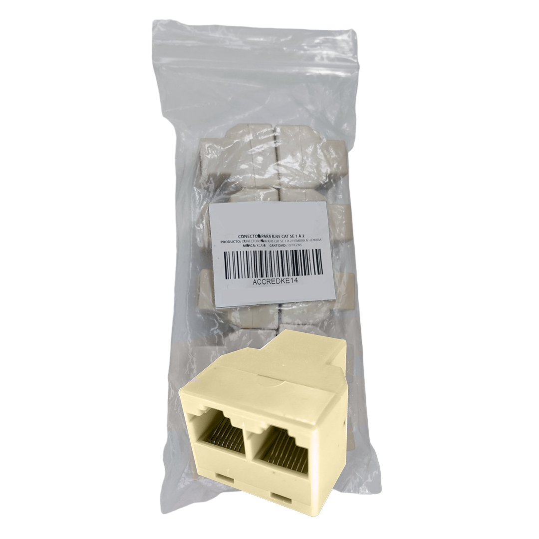 Conector Divisor Rj45 en “Y” Hembra A Hembra Cat6 Cat5 10 piezas