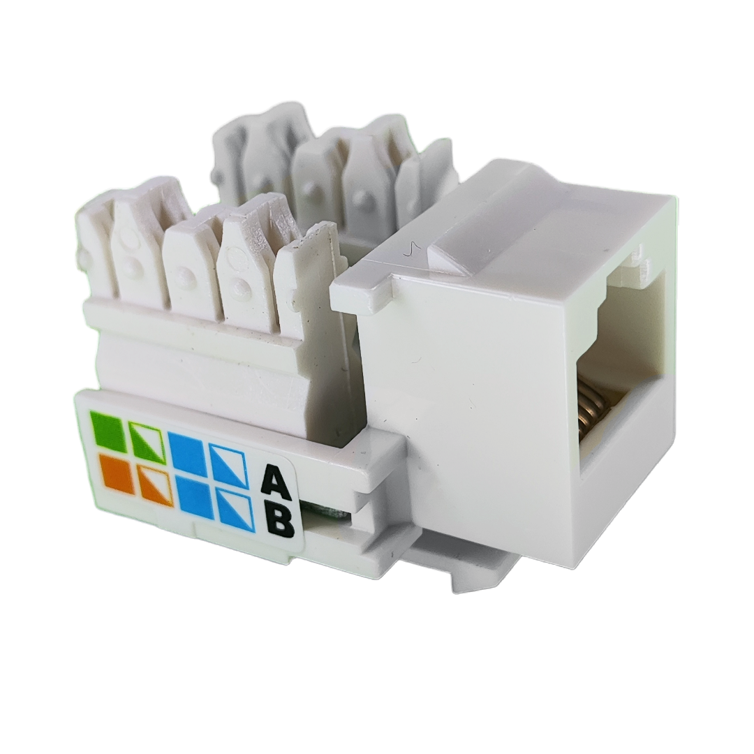 Jack Rj45 Cat 5e Blanco Utp Conector Hembra Red 10 Piezas