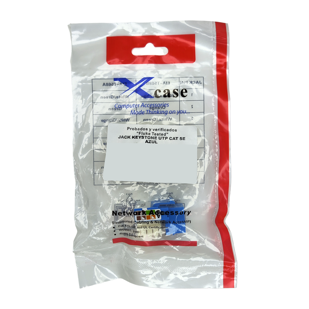 Jack Rj45 Cat 5e Azul Utp Conector Hembra Red 1 Pieza