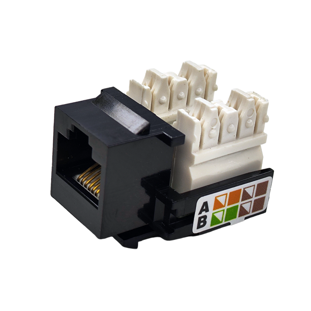 Jack Rj45 Cat 5e Negro Utp Conector Hembra Red 1 Pieza