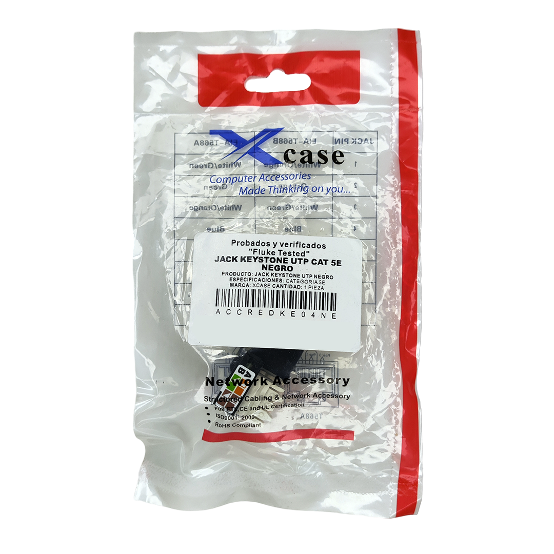 Jack Rj45 Cat 5e Negro Utp Conector Hembra Red 1 Pieza