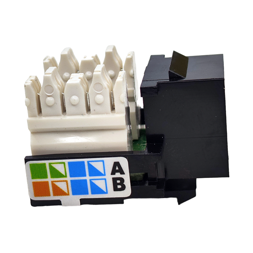 Jack Rj45 Cat 5e Negro Utp Conector Hembra Red 10 Piezas