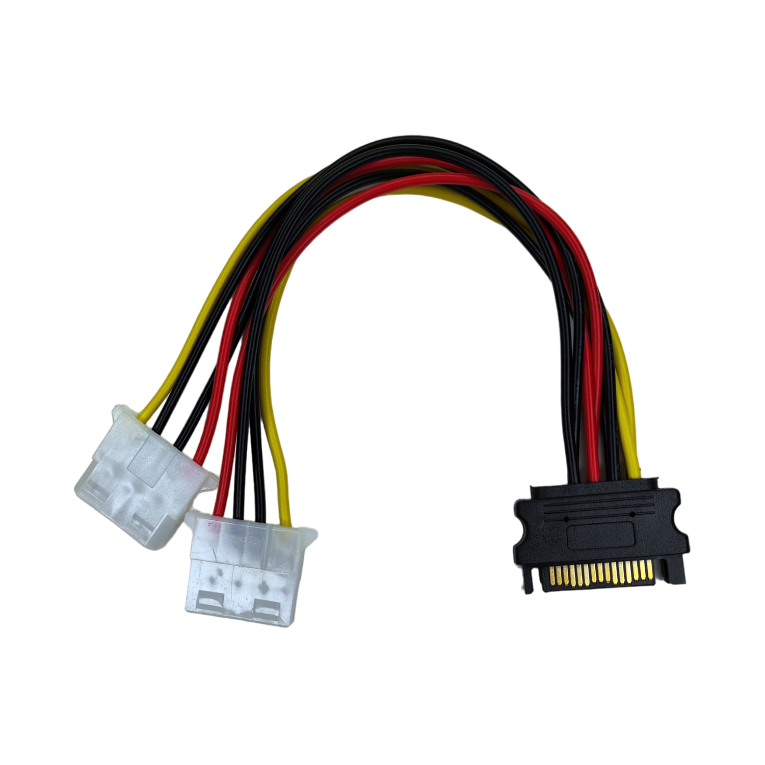 Conector Convertidor Sata macho a 2 Molex hembra