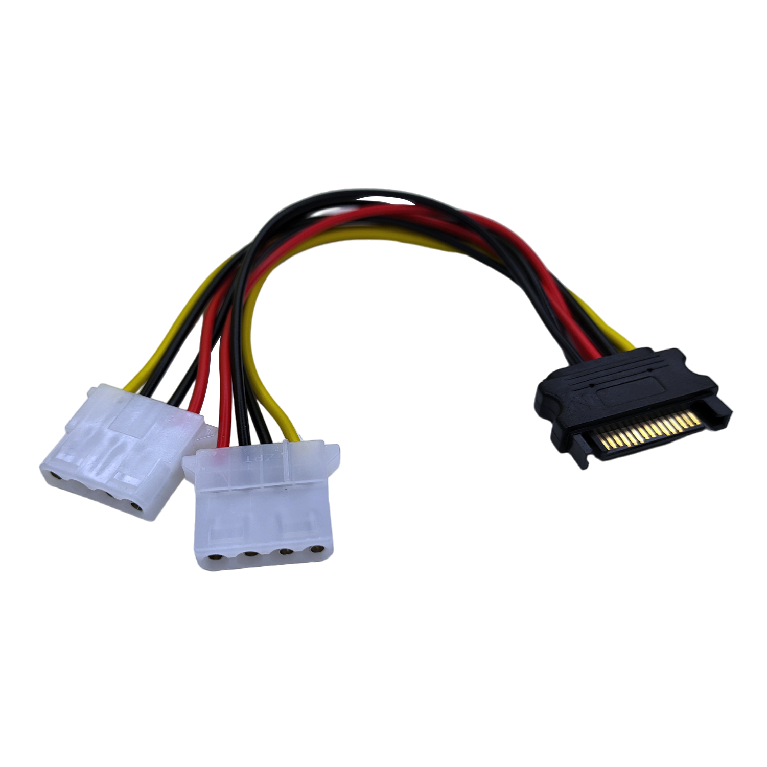 Conector Convertidor Sata macho a 2 Molex hembra