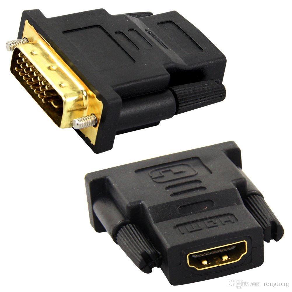 Conector convertidor DVI D Macho 24+1 a HDMI hembra