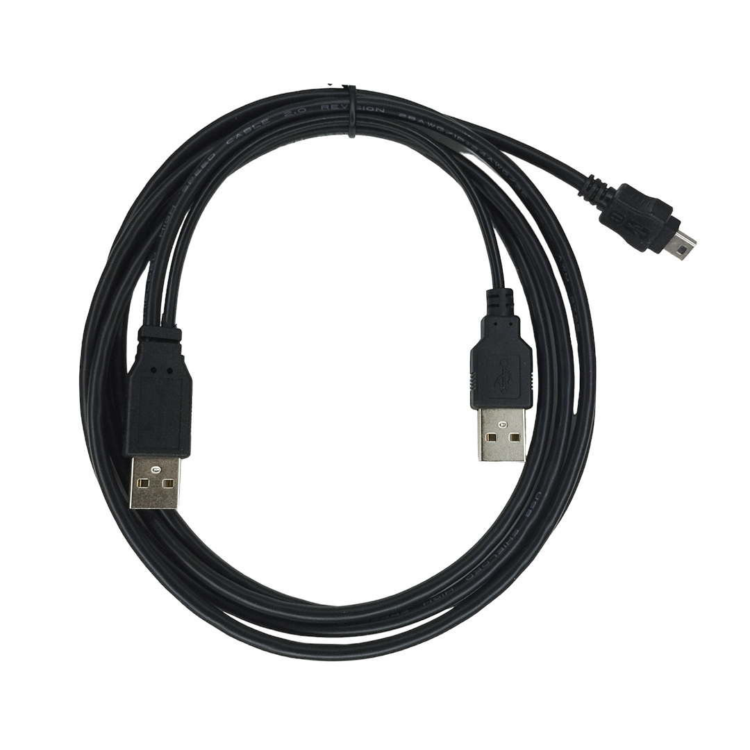 Cable USB 2.0 Doble Macho a Mini USB-B 5 Pines 1.80 metros