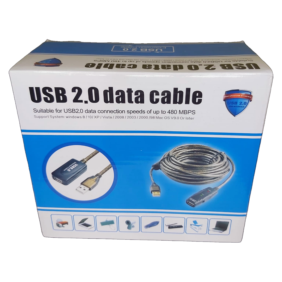 Extensión USB 2.0 Activa Macho a hembra de 10 Metros 480 MBPS