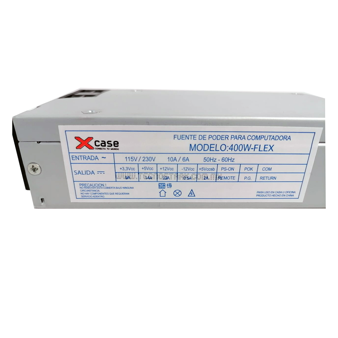 Fuente De Poder Mini Flex 400 Watts Xcase 20 Y 24 Pines