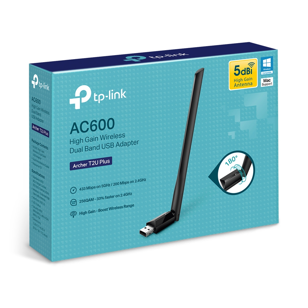 Antena Wifi Usb Archer T2U Plus Tp Link Doble banda 2.4GHz 5GHz