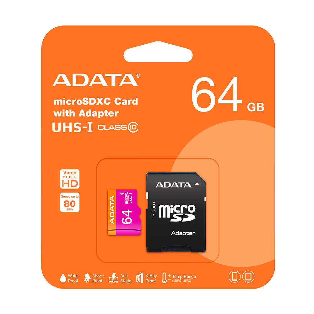 Memoria Micro Sd Adata 64gb Ush-i Clase 10 Ultra Rapida
