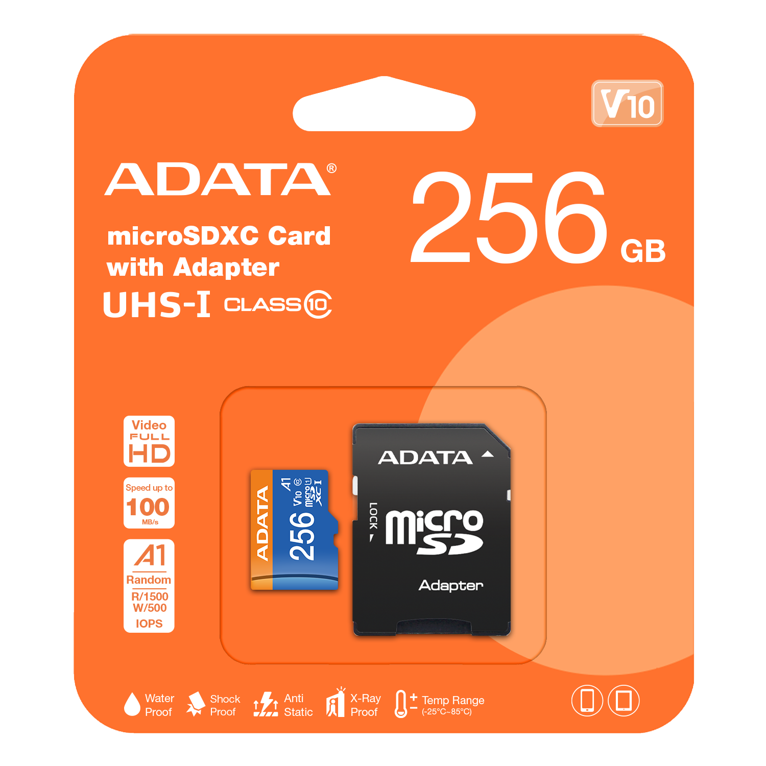 Memoria Micro Sd Adata 256gb Ush-i Clase 10 Ultra Rapida