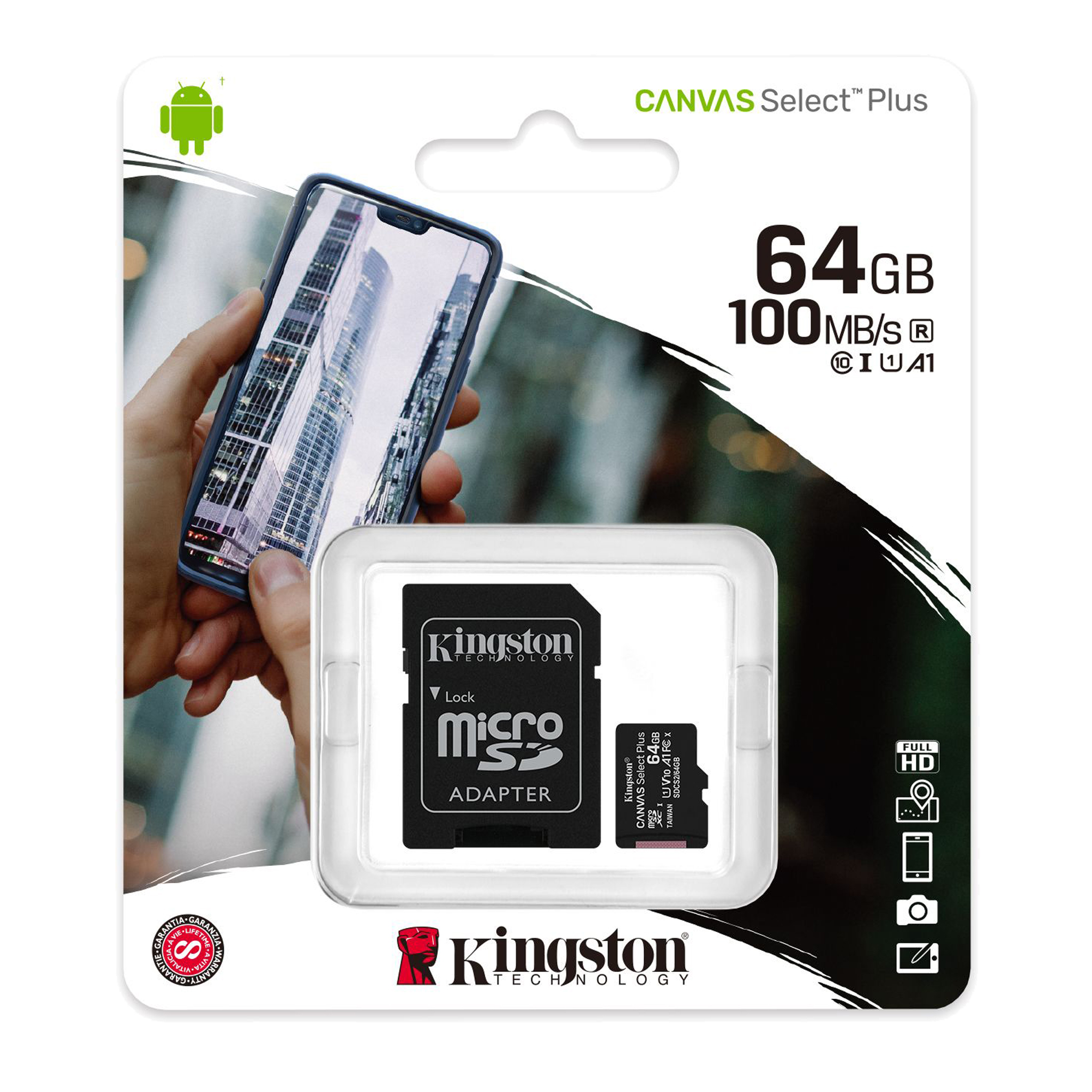 Memoria Micro SD Kingston 64gb Ush-I Clase 10 Ultra Rapida