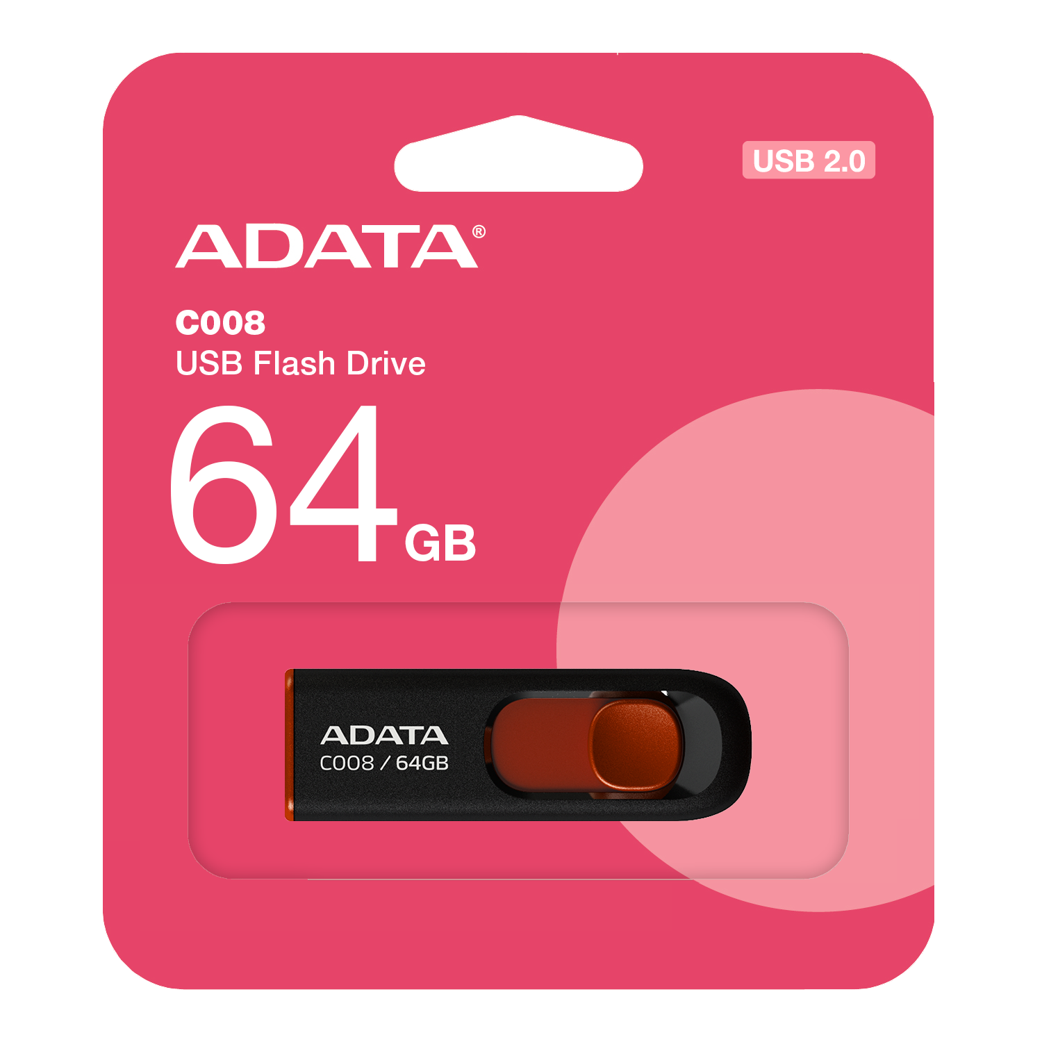 Memoria USB 2.0 Adata 64GB C008 Retráctil