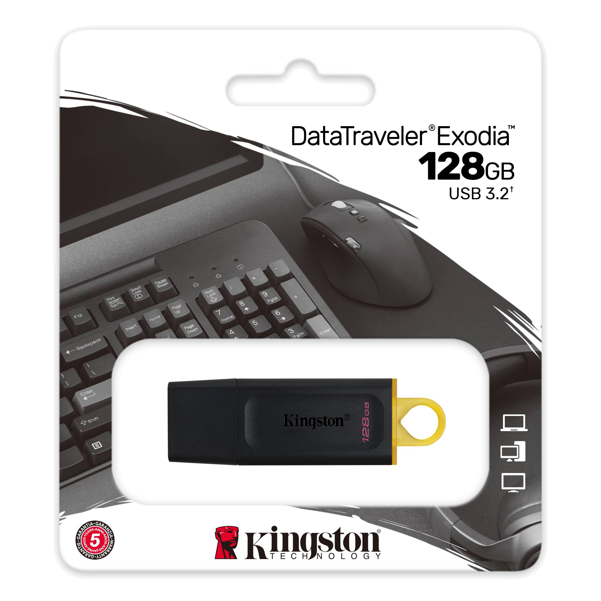 Memoria USB 3.2 Kingston 128GB Exodia Negro