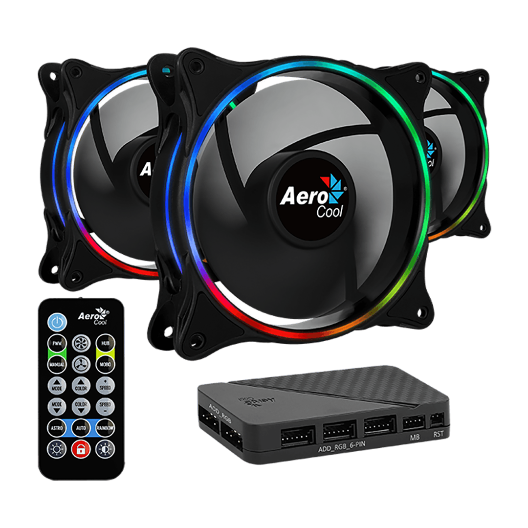 Kit Ventilador ARGB 120mm Aerocool Eclipse 12 Pro 6 Pines 1000rpm