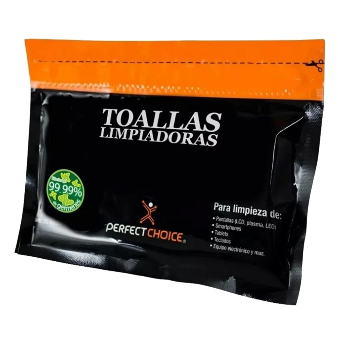 Toallas Limpiadoras Antiestatica Perfect Choice con 20 Piezas