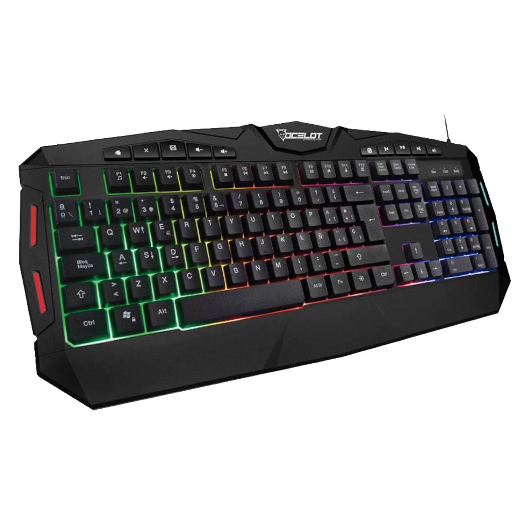 Teclado Gamer Ocelot OGEK03 USB Membrana Antighosting