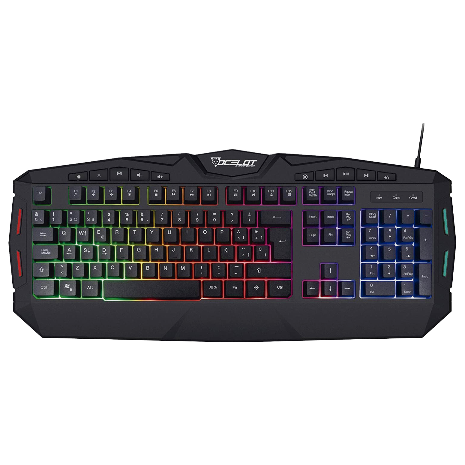 Teclado Gamer Ocelot OGEK03 USB Membrana Antighosting